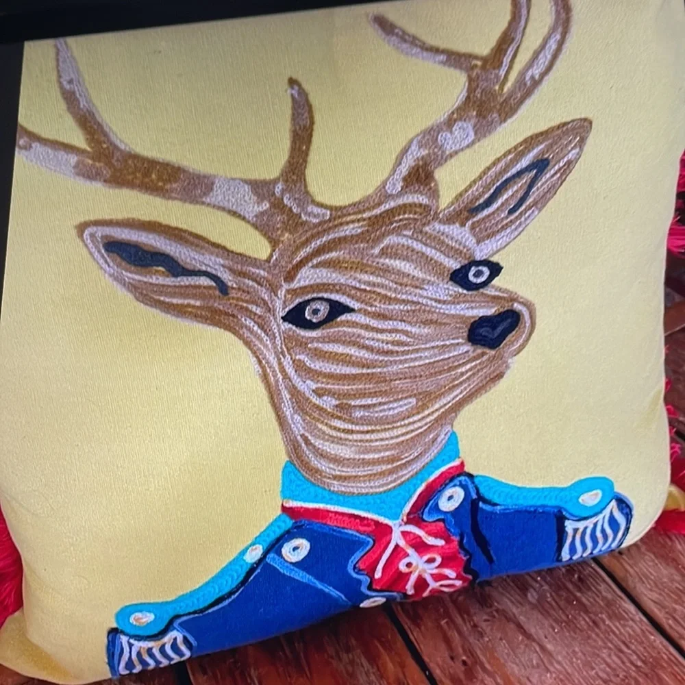 Holiday Vintage Deer Pillow